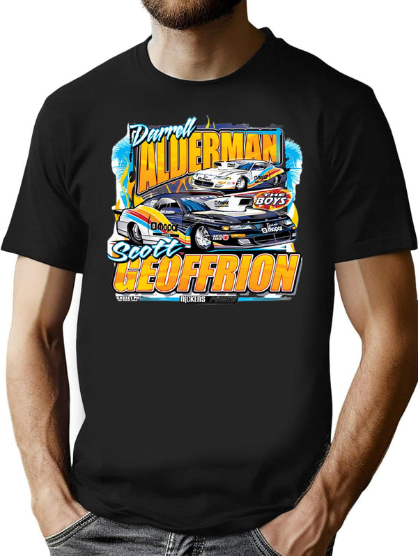 Alderman And Geoffrion. T-Shirt - Retro Graphic Tee for Men & Women - Black