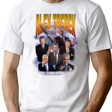 Alex Trebek T-Shirt - Retro Graphic Tee for Men & Women - White