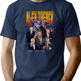 Alex Trebek T-Shirt - Retro Graphic Tee for Men & Women - Navy