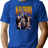 Alex Trebek T-Shirt - Retro Graphic Tee for Men & Women - Blue