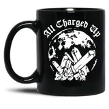 All Charged Up Black Coffee Mug, Gift Coffee Mug