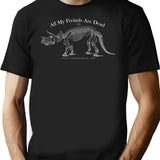 All My Friends Are Dead - Vintage Triceratops Skeleton T-Shirt - Black