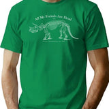 All My Friends Are Dead - Vintage Triceratops Skeleton T-Shirt - Green