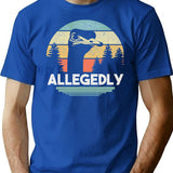 Allegedly Ostrich Funny Bird Lover T-Shirt - Sarcastic Humor Graphic Tee - Blue