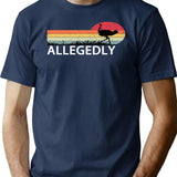 Allegedly Ostrich (1) T-Shirt - Retro Graphic Tee for Men & Women - Navy