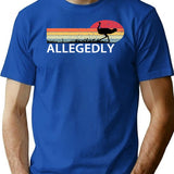 Allegedly Ostrich (1) T-Shirt - Retro Graphic Tee for Men & Women - Blue