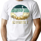 Allegedly Ostrich T-Shirt - Retro Graphic Tee for Men & Women - White