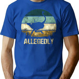 Allegedly Ostrich T-Shirt - Retro Graphic Tee for Men & Women - Blue