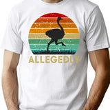 Allegedly T-Shirt - Retro Graphic Tee for Men & Women - White