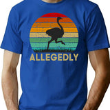 Allegedly T-Shirt - Retro Graphic Tee for Men & Women - Blue