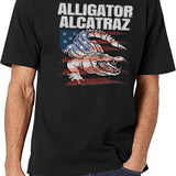 Alligator Alcatraz. 2 Black T-Shirt