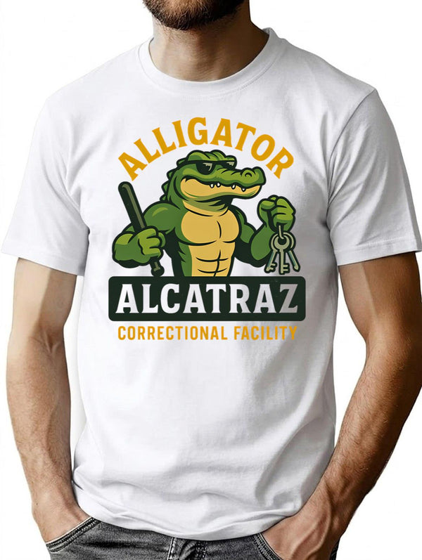 Alligator Alcatraz Correctional Facility Prison Guard Mascot T-Shirt - White