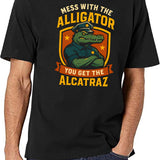 Alligator Alcatraz Funny Police Gator Parody Alcatraz Pun Black T-Shirt