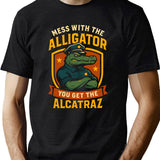 Alligator Alcatraz Funny Police Gator Parody Alcatraz Pun Black T-Shirt