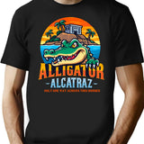 Alligator Alcatraz Funny Prison Escape Black T-Shirt - Black