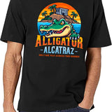 Alligator Alcatraz Funny Prison Escape Black T-Shirt
