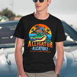 Alligator Alcatraz Funny Prison Escape Black T-Shirt - Black