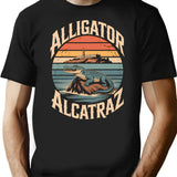 Alligator Alcatraz Funny San Francisco Florida Meme Retro T-Shirt - Black