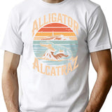 Alligator Alcatraz Funny San Francisco Florida Meme Retro T-Shirt - White
