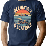 Alligator Alcatraz Funny San Francisco Florida Meme Retro T-Shirt - Navy