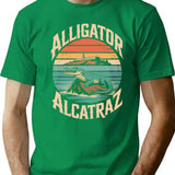 Alligator Alcatraz Funny San Francisco Florida Meme Retro T-Shirt - Green