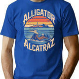 Alligator Alcatraz Funny San Francisco Florida Meme Retro T-Shirt - Blue