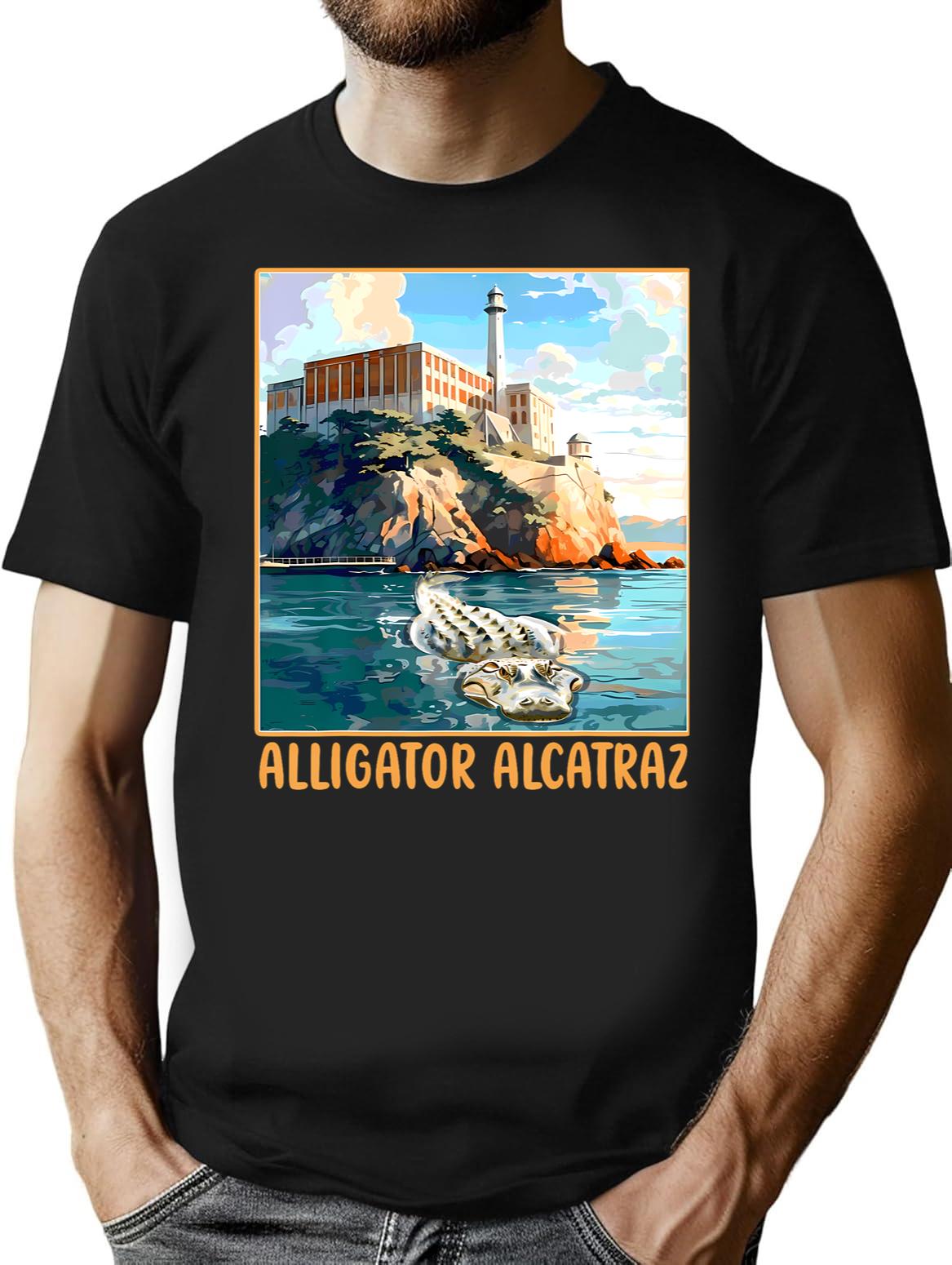 Alligator Alcatraz (25) Black T-Shirt - Black