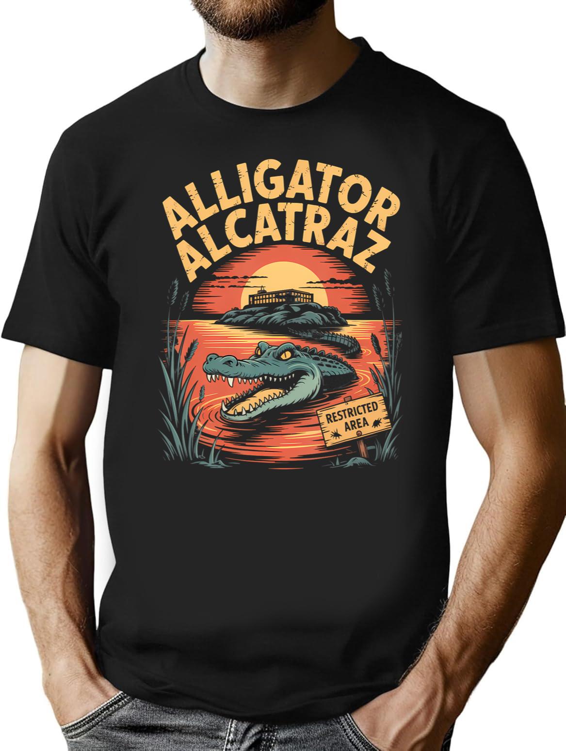 Alligator Alcatraz (34) Black T-Shirt - Black