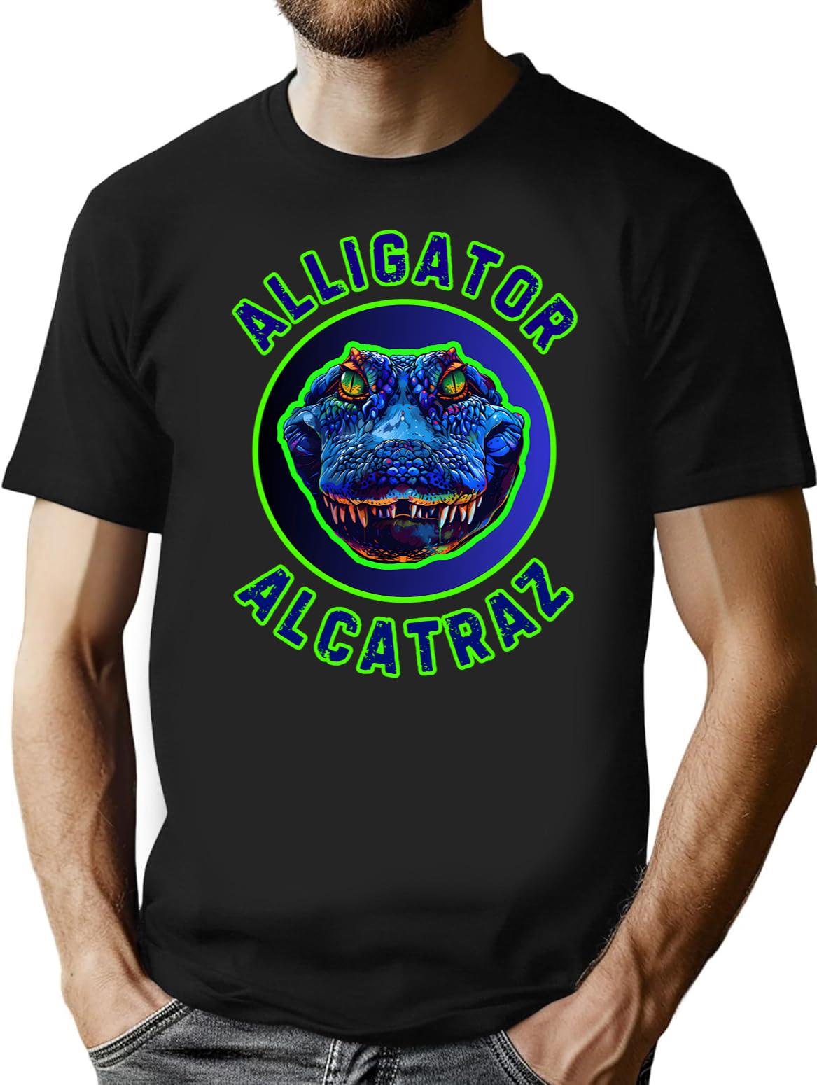 Alligator Alcatraz (5) Black T-Shirt - Black