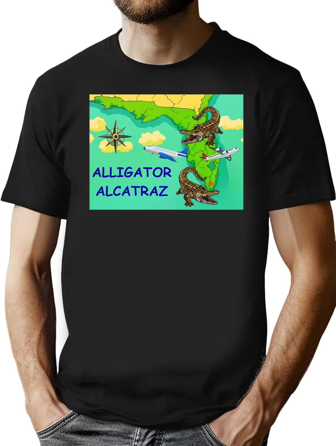 Alligator Alcatraz (6) Black T-Shirt - Black