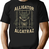 Alligator Alcatraz T-Shirt - Retro Graphic Tee for Men & Women - Black