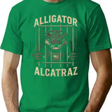 Alligator Alcatraz T-Shirt - Retro Graphic Tee for Men & Women - Green