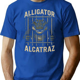 Alligator Alcatraz T-Shirt - Retro Graphic Tee for Men & Women - Blue