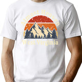 Almost Heaven West Virginia Mountains Wv Home Retro Sunset T-Shirt - White