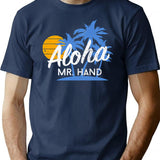 Aloha Mr. Hand T-Shirt - Retro Graphic Tee for Men & Women - Navy