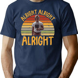 Alright Alright Alright Vintage 70s 80s 90s T-Shirt - Navy