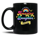 Amazing Daughter Gift Black Coffee Mug