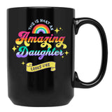 Amazing Daughter Gift Black Coffee Mug - Black