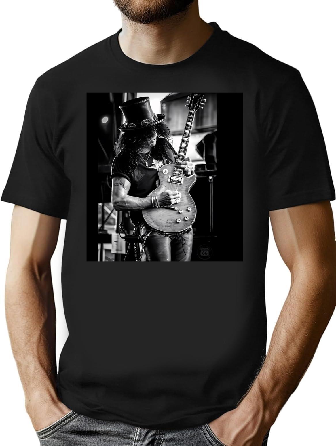 Amazing Guitarist 80s T-Shirt - Retro Graphic Tee for Men & Women - Black