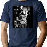 Amazing Guitarist 80s T-Shirt - Retro Graphic Tee for Men & Women - Navy