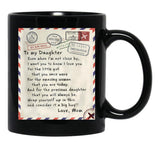 America Air Mail To My Daughter Black Coffee Mug - Black