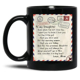 America Air Mail To My Daughter Black Coffee Mug
