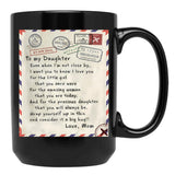 America Air Mail To My Daughter Black Coffee Mug - Black