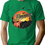 America Band Classic T-Shirt - Retro Graphic Tee for Men & Women - Green