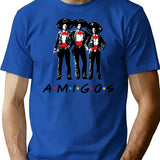 Amigos - Vintage Three Amigos T-Shirt - Retro Graphic Casual Tee - Blue