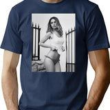 Ana De Armas Pwa T-Shirt - Retro Graphic Tee for Men & Women - Navy