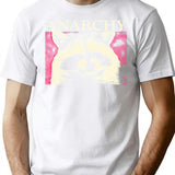 Anarchy Raccoon In Pink T-Shirt - Retro Graphic Tee for Men & Women - White
