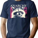 Anarchy Raccoon In Pink T-Shirt - Retro Graphic Tee for Men & Women - Navy