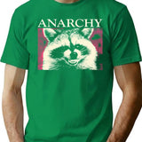 Anarchy Raccoon In Pink T-Shirt - Retro Graphic Tee for Men & Women - Green