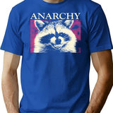 Anarchy Raccoon In Pink T-Shirt - Retro Graphic Tee for Men & Women - Blue